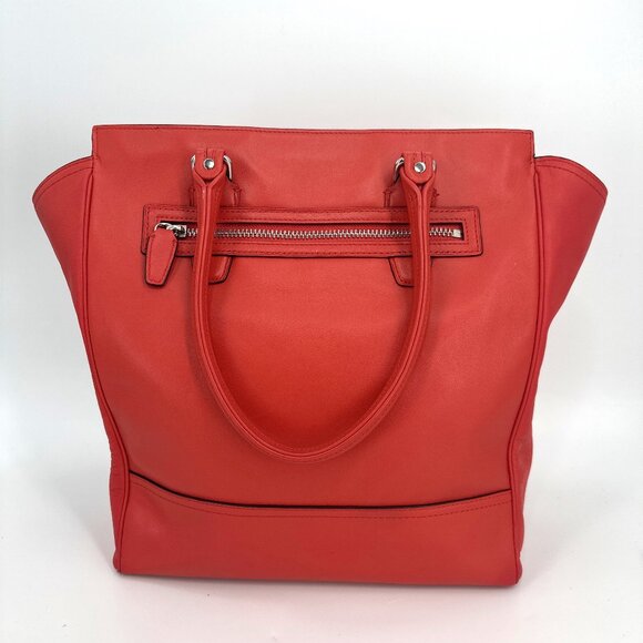 Coach Red Leather Large Tote Bag - Picture 6 of 9